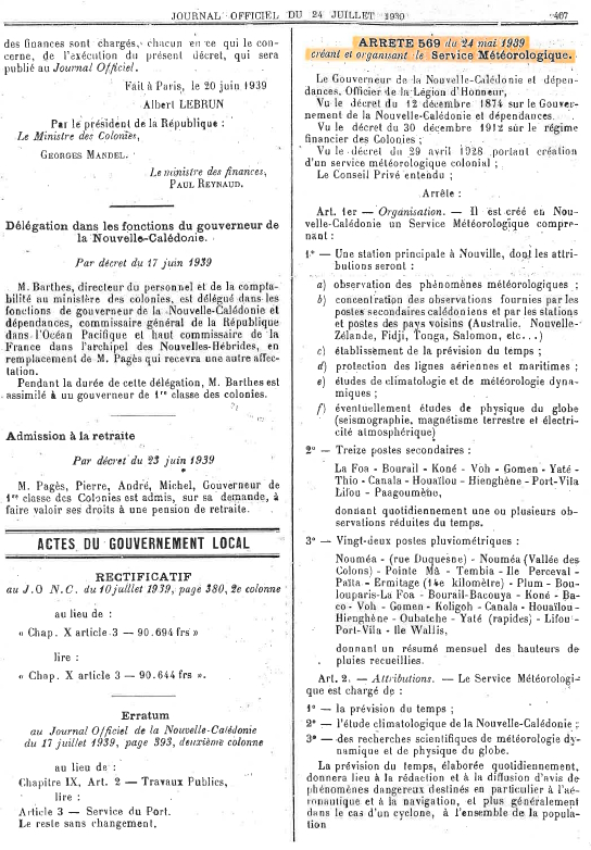 Arrete 1939 page1