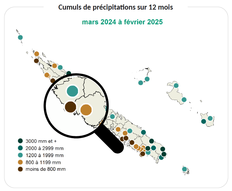 cumul des précpitations sur 12 mois