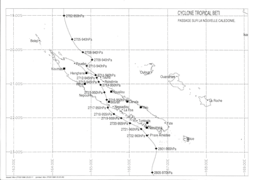  Passage de BETI sur la Nouvelle-Calédonie