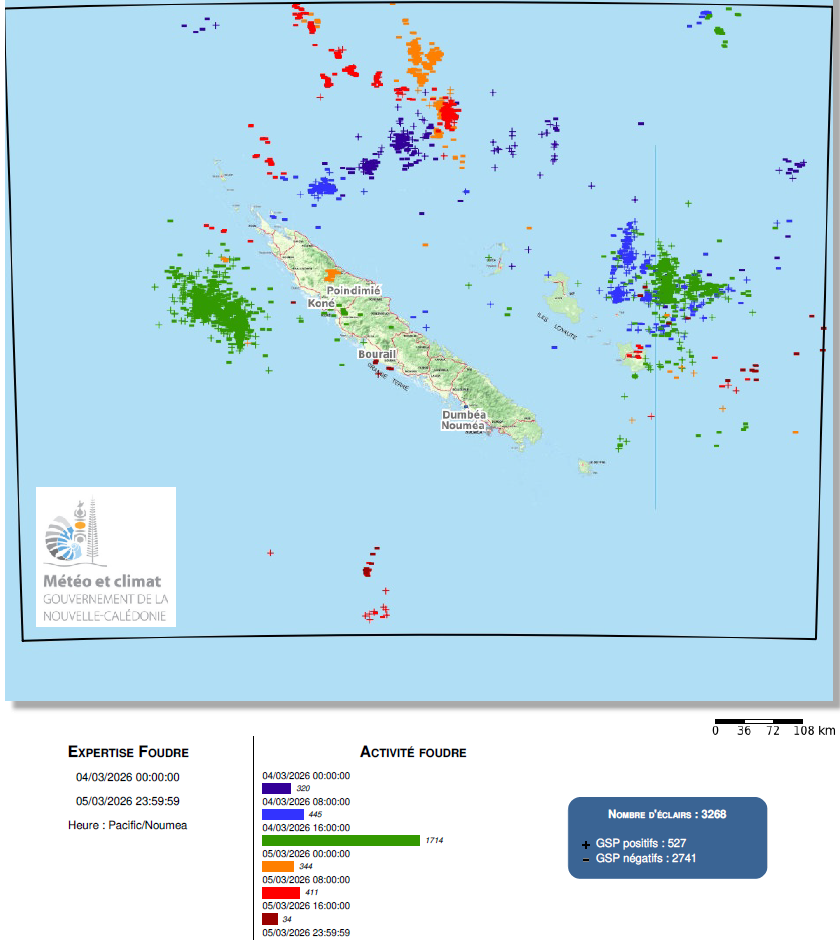 Activité électrique du 4 au 5 mars 2026