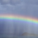 Arc en ciel entier (Îlot Bailly sous la pluie, vu du haut du Montdore) © 